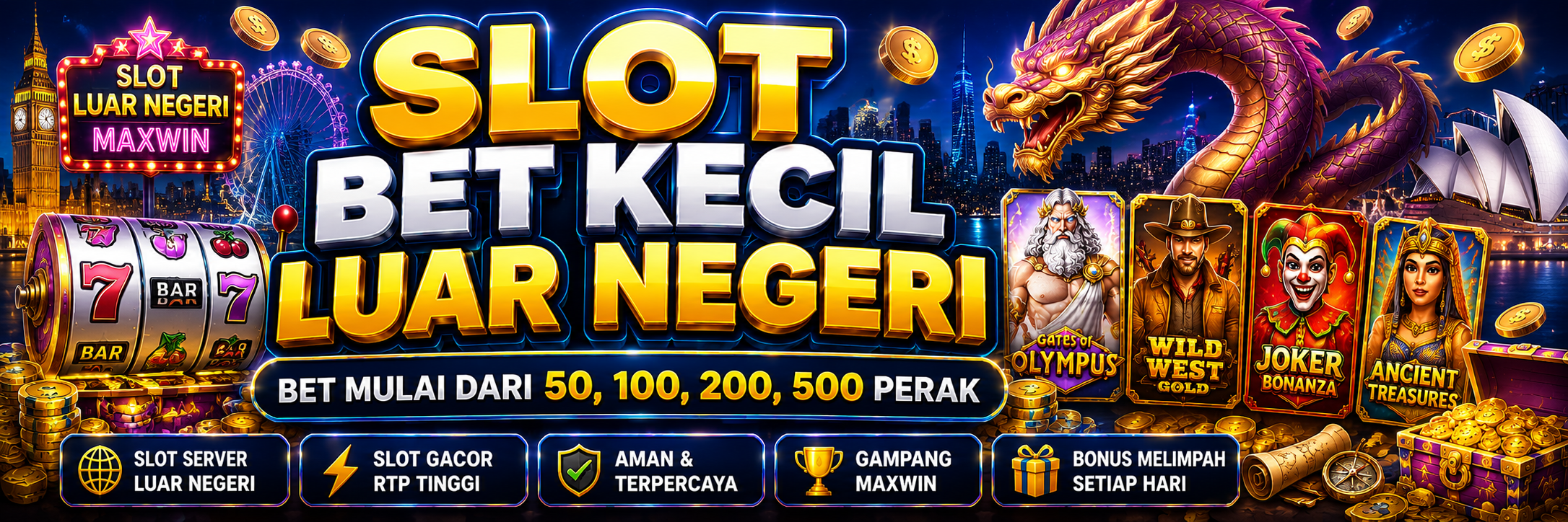 Situs Slot Bet Kecil Link Bet 50, 100, 200, 800 Perak Mantap Abis